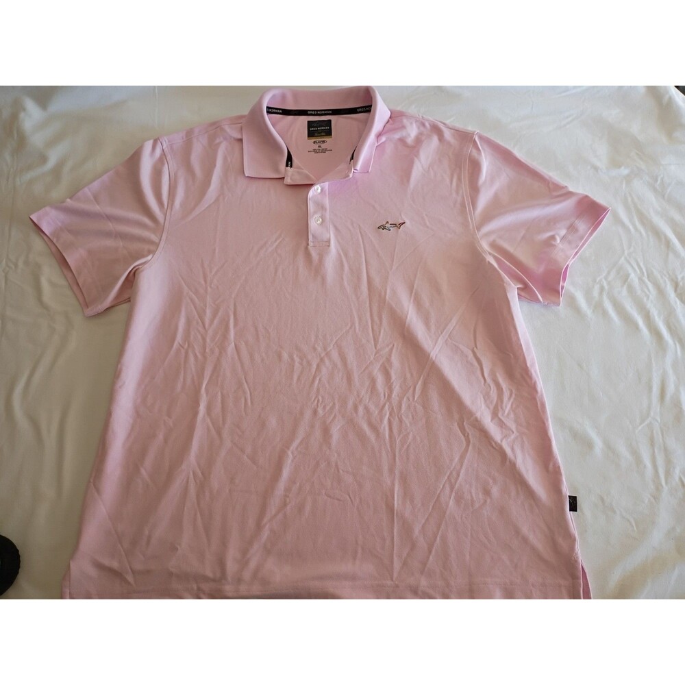 Greg Norman Mens Size XL Polo Shirt Golf Shirt Pink w/Collar Tasso Elba 5 Iron